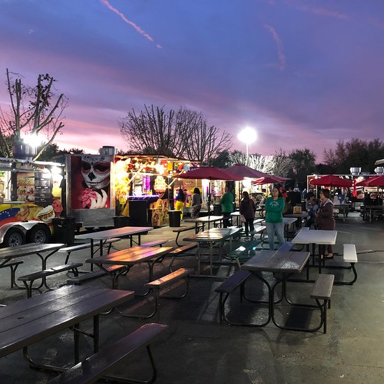 Food Trucks and tables for eat